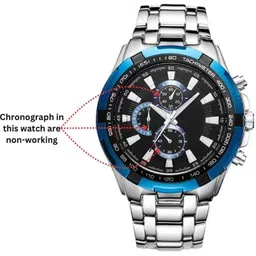 SZN Men Dial & Straps Analogue Watch Blue Ring Silver Chrono33329026 image 5