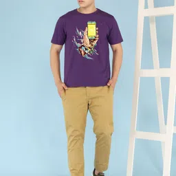 BRAWNY BATTLER Men Graphic Printed Round Neck Cotton T-shirt image 2