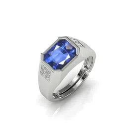 RRVGEM 7.25 Ratti 6.50 KT Blue Sapphire Silver Plated Ring-picture-39