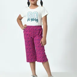 BAESD Girls Printed Cotton Capris-image-0