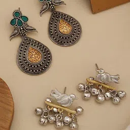 ABDESIGNS Set Of 2 Sophisticated German Silver Plated Classic Drop Earrings image 3