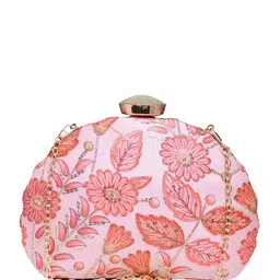 ARTKLIM Floral Embroidered Sequinned Box Clutch image 2