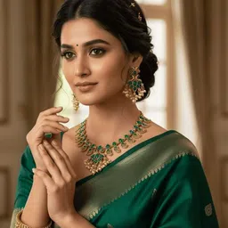 LAFORWORD Gold-Plated Studded & Beaded Jewellery Set-image-24