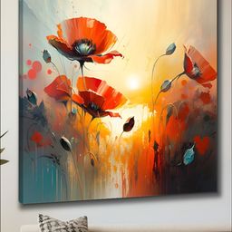 Myntra Elegant Homes Beige & Red 1 Piece Canvas Floral and Botanical Wall Paintings-picture-11