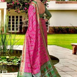 jayant creation Pink Silk Blend Sarees image 3