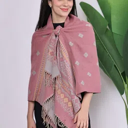 ELLIS Women Woven Design Acrylic Stole With Tasselled Border-image-18