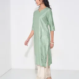 RANGMANCH BY PANTALOONS Floral Printed Notch-Neck A-Line Kurta image 2