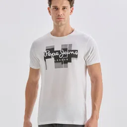 Pepe Jeans Brand Logo Printed Pure Cotton Slim Fit T-shirt-picture-40