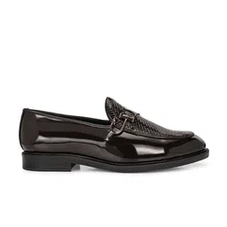 House of Pataudi Men Textured Slip-On Formal Loafers image 4