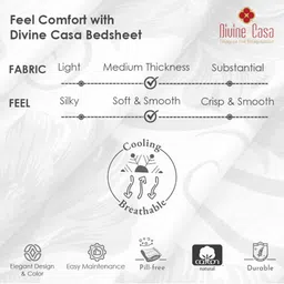 Divine Casa Green 144 TC Flat 100% Cotton Double Bedsheet With 2 Pillow Covers image 2