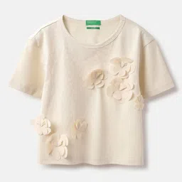 United Colors of Benetton Girls Pure Cotton Applique Boxy T-shirt-picture-42