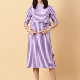 purple flaunt Women A-line Purple Midi/Calf Length Dress-picture-19