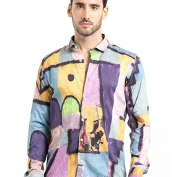Banana Club Abstract Printed Classic Slim Fit Shirt-image-8