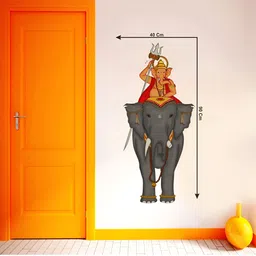 Decor Villa Multicolor Ganeshji With Elephant Wall Sticker image 5