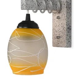 SOMIL Yellow Glass Cylinder Printed Wall Lamps image 2