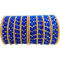 Instyle Forever Set Of 10 Blue Glass Artificial Stones Bangle-picture-40