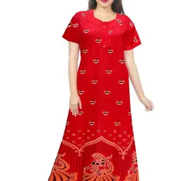 AAKARSHANA CREATION Women Printed Cotton Nightdress-image-90