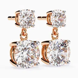 VALANOVA 18Kt Gold Lab Grown Diamond Stud Earrings - 2.55 g image 2