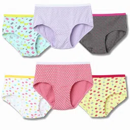 Lil berry Pack Of 6 Printed Cotton High-Rise Basic Briefs-picture-25