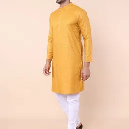 NAMASKAR Striped Mandarin Collar Pure Cotton Straight Kurta-image-52