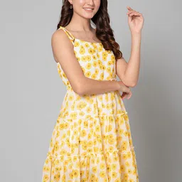 Moda Rapido Floral Print Off-Shoulder Georgette Fit & Flare Dress image 2