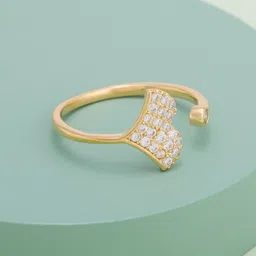 Kushal's Fashion Jewellery Gold-Plated Zircon Studded Adjustable Ring-picture-28