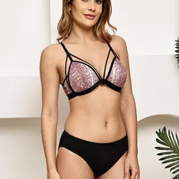 PrettyCat Snake Print Strappy Lingerie Set image 4