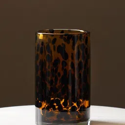 Pure Home and Living Brown & Black Tortoiseshell Pattern Glass Vase image 4