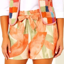 nobarr Solid Women Orange Regular Shorts image 4