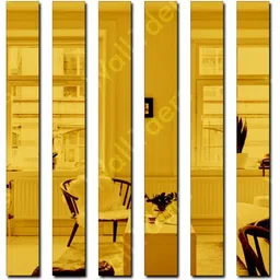 24 cm 10 Pcs Golden Acrylic Mirror Wall Stickers Striped Design Mirror Art Tile Self Adhesive Sticker-image-14