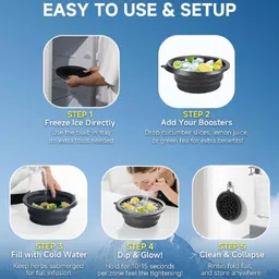 hm evotek Silicone Massage Bowl Collapsible Silicone Ice Facial Bowl with Built-in Tray – Spa & Cold Therapy image 3