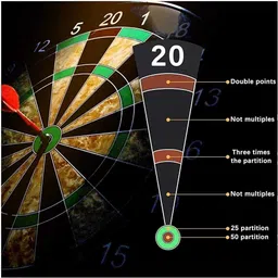 sopali Magnet Dart Board Double Side By one short Dart game 43.5 cm Dart Board image 3