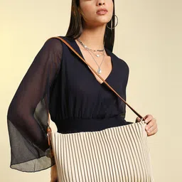 Caprese Striped Structured Shoulder Bag image 4