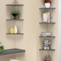 martemporium Corner Wall Rack Shelf for Home Decor & Storage – Space Saving Floating Shelf MDF (Medium Density Fiber) Wall Shelf-picture-40