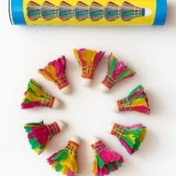 Badminton Shuttlecock Multicolor Feather, 10 Pieces Pack Feather Shuttle - Multicolor-image-21
