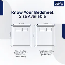 gadda co Cotton King Fitted (Elastic) 250 TC Printed Bedsheet image 2