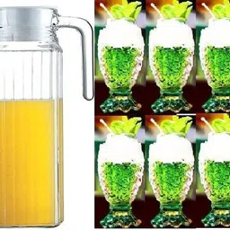 mdnsho Tableware Serving Desire Lemon Set, Water jug with Water Glass Jug Glass Set Jug Glass Set-picture-11