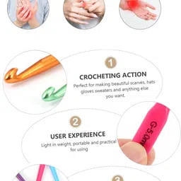 lele Crochet Kiroshia hook/Needle set with easy grip plastic handle Knitting Pin image 3