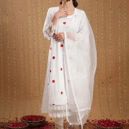 Anni Designer Floral Embroidered Straight Kurta With Trouser & Dupatta-picture-30