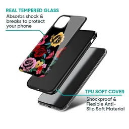 QRIOH Floral Printed Motorola Edge 60 Pro Glass Back Case Mobile Accessories image 4