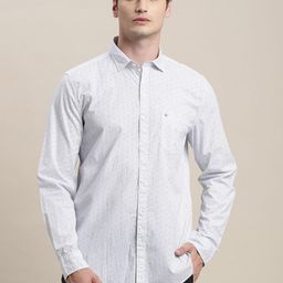 Turtle Relaxed Slim Fit Geometric Printed Long Sleeves Cotton Shirt-picture-38