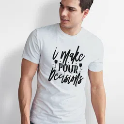 Seekbuylove Typography Printed Round Neck Bio Finish Pure Cotton T-shirt image 4