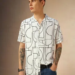 Dennis Lingo Men Comfort Printed Cuban Collar Casual Shirt image 4
