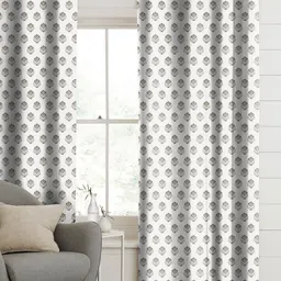 CASABLEU Brown Set of 2 Geometric Room Darkening Long Door Curtain-picture-48