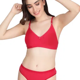 Liigne Pack Of 2 Women Everyday Non Padded Pure Cotton Bra And Briefs Lingerie Set image 3