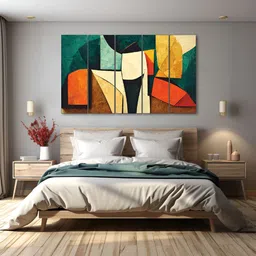 The Castle Decor Blue & Red 5 Piece Wood Other Wall Paintings-image-99