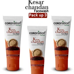 COROnation Herbal Set Of 3 Kesar & Chandan Face Wash - 75 ml Each image 4