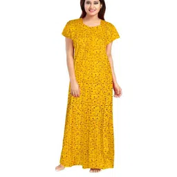 AAKARSHANA CREATION Women Yellow Maxi Nightdress-image-55