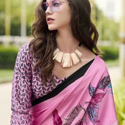 KALINI Floral Satin Saree image 4