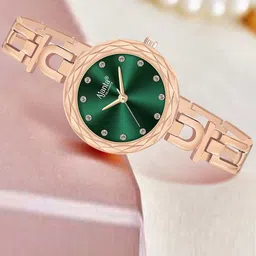 Ajanta Quartz Women Brass Patterned Dial & Bracelet Style Straps Analogue Watch AWC130ESL 3-picture-26